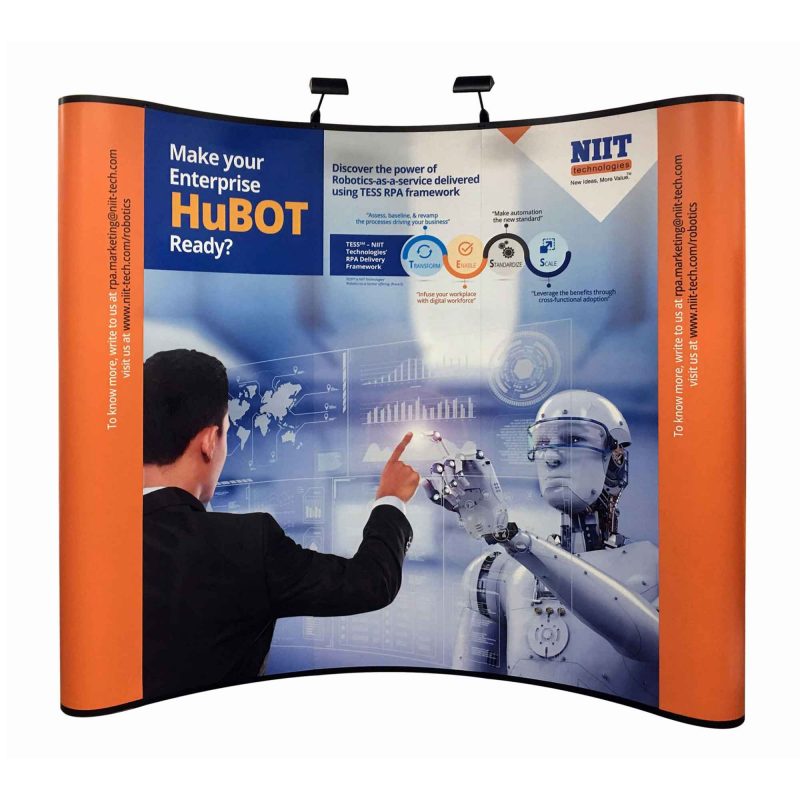 8' Curved Pop Up Display | Trade Show Displays | Irvine Orange County Ca